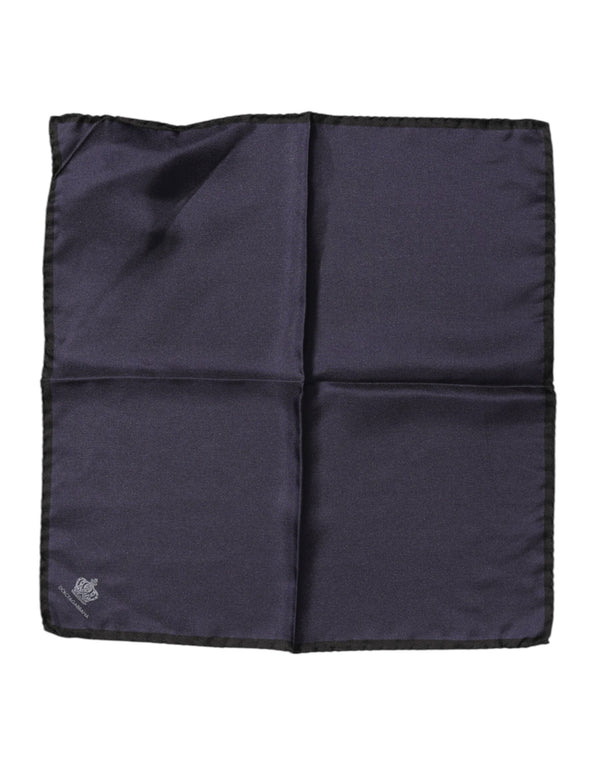 Blue DG Crown Silk Square Men Foulard Scarf Dolce & Gabbana