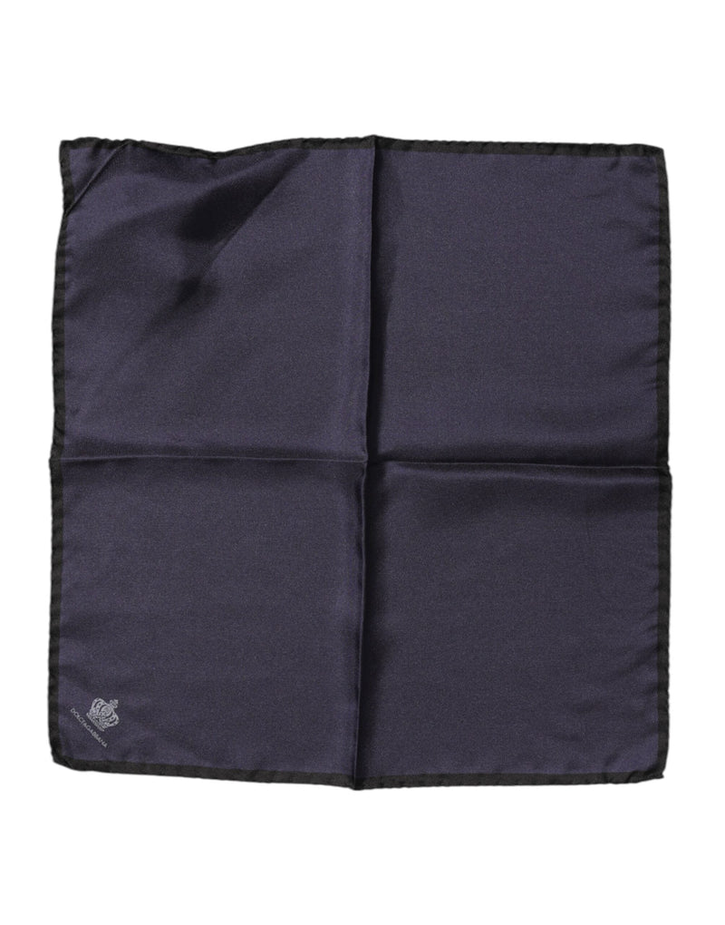 Blue DG Crown Silk Square Men Foulard Scarf Dolce & Gabbana