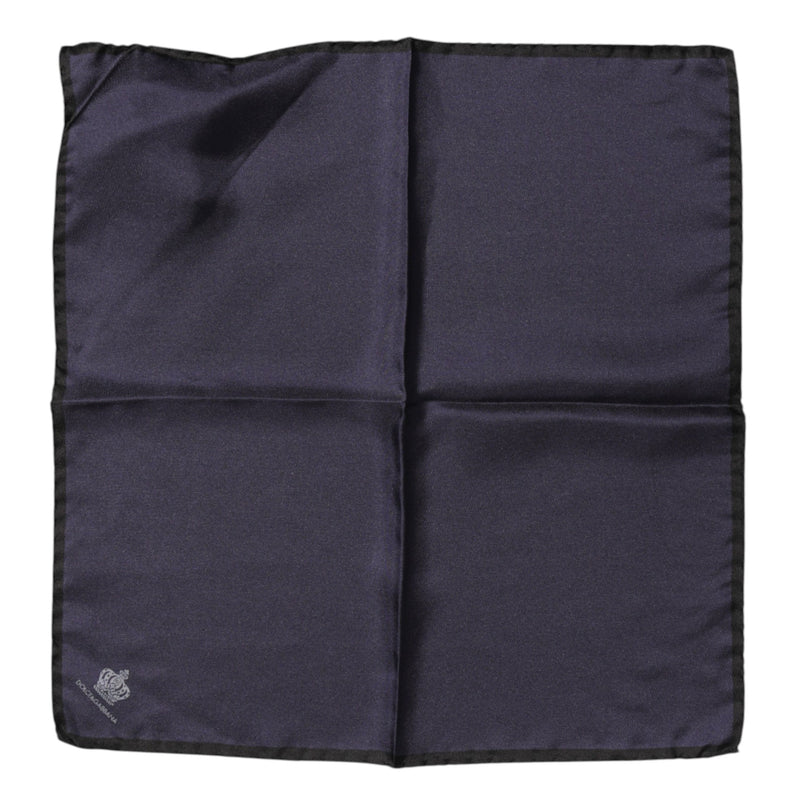 Blue DG Crown Silk Square Men Foulard Scarf Dolce & Gabbana