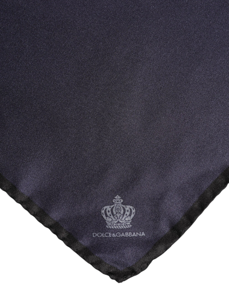 Blue DG Crown Silk Square Men Foulard Scarf Dolce & Gabbana