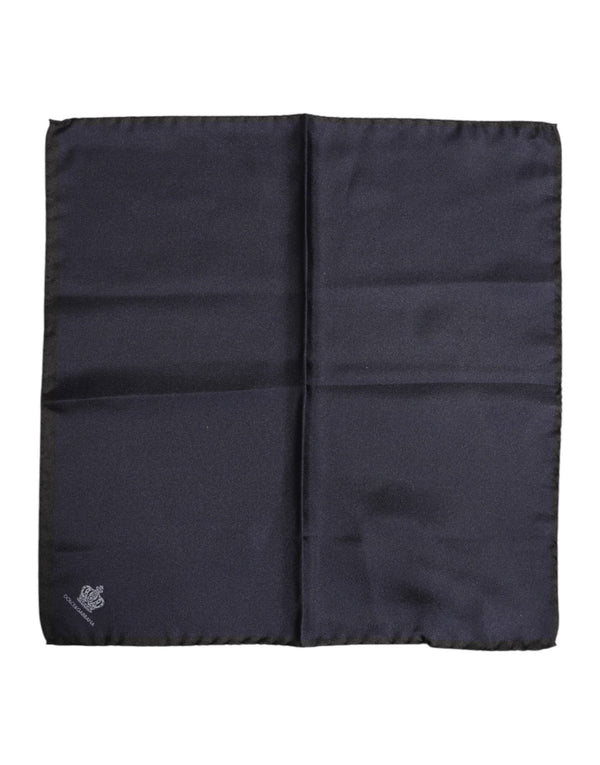Blue DG Crown Silk Square Men Foulard Scarf Dolce & Gabbana
