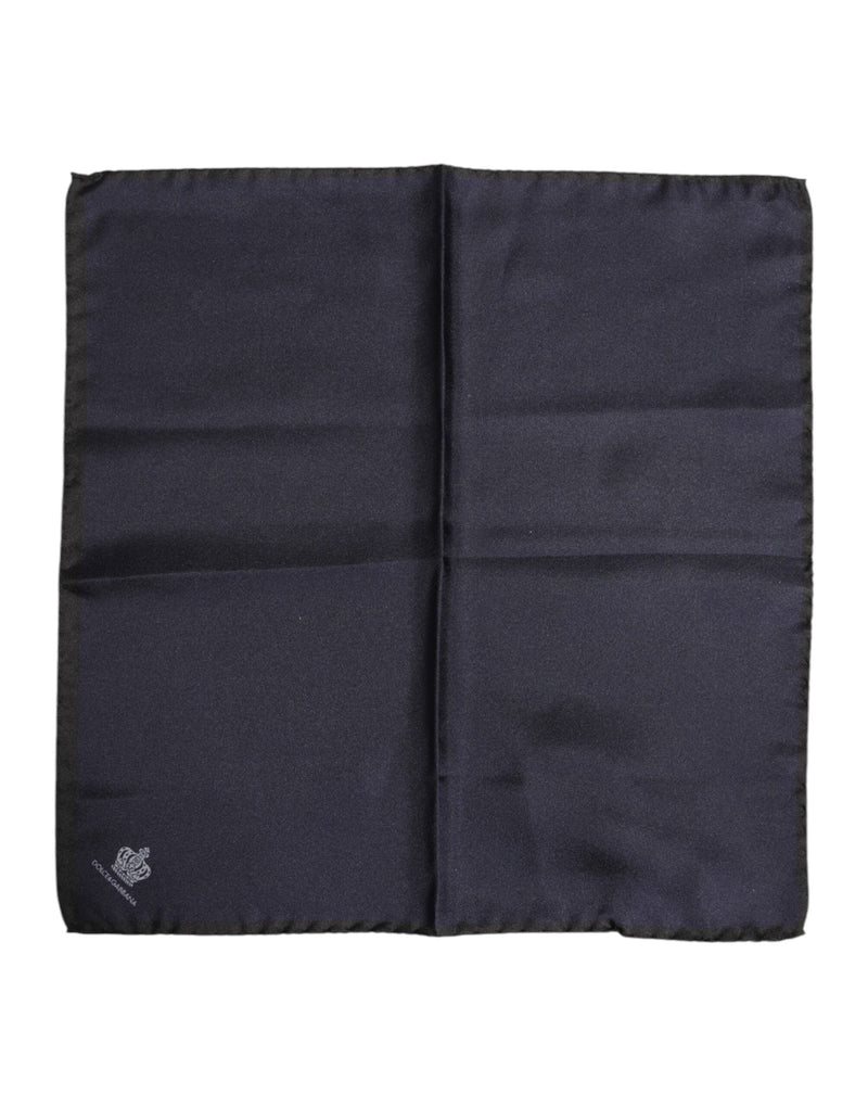 Blue DG Crown Silk Square Men Foulard Scarf Dolce & Gabbana