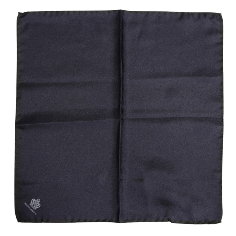 Blue DG Crown Silk Square Men Foulard Scarf Dolce & Gabbana