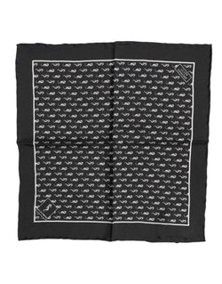 Black Sea Horse Silk Square Men Foulard Scarf Dolce & Gabbana