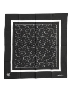 Black White Printed Square Men Foulard Scarf Dolce & Gabbana