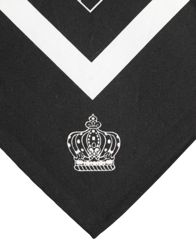 Black White Printed Square Men Foulard Scarf Dolce & Gabbana
