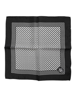 Black White Patterned Square Men Foulard Scarf Dolce & Gabbana