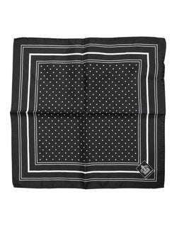 Black White Polka Dot Men Foulard Scarf Dolce & Gabbana