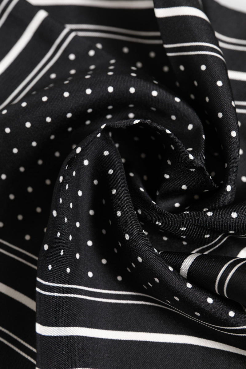 Black White Polka Dot Men Foulard Scarf Dolce & Gabbana