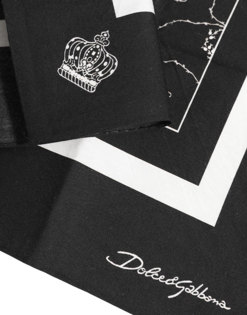 Black White Printed Square Foulard Scarf Dolce & Gabbana