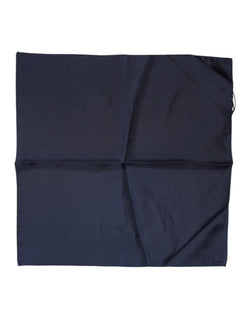 Dark Blue Silk Square Men Foulard Scarf Dolce & Gabbana
