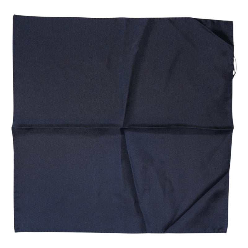 Dark Blue Silk Square Men Foulard Scarf Dolce & Gabbana