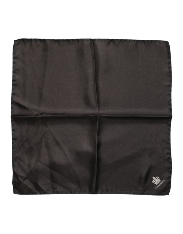 Brown DG Crown Silk Square Men Foulard Scarf Dolce & Gabbana