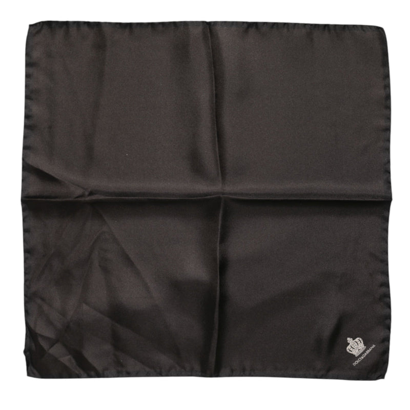 Brown DG Crown Silk Square Men Foulard Scarf Dolce & Gabbana
