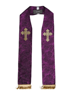 Purple Silk Fringes Cross Men Foulard Scarf Dolce & Gabbana