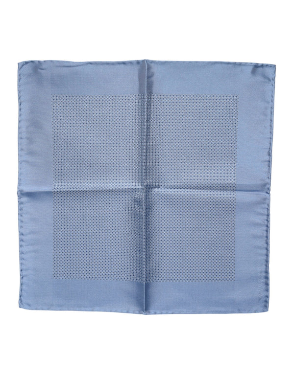 Light Blue Silk Square Men Foulard Scarf Dolce & Gabbana