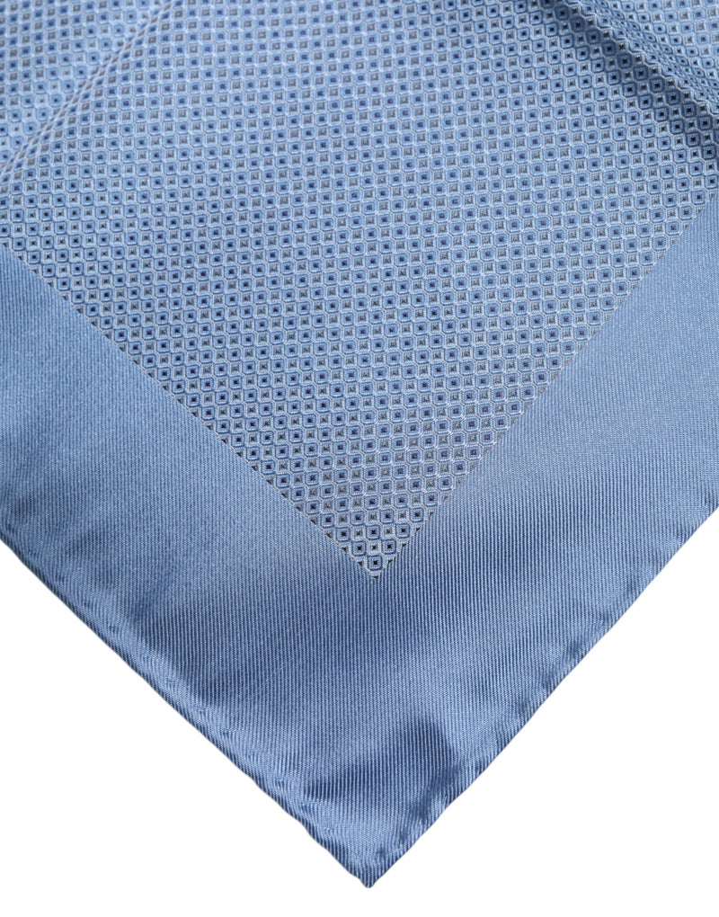 Light Blue Silk Square Men Foulard Scarf Dolce & Gabbana