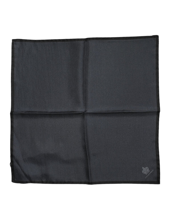 Dark Gray DG Crown Silk Square Foulard Scarf Dolce & Gabbana
