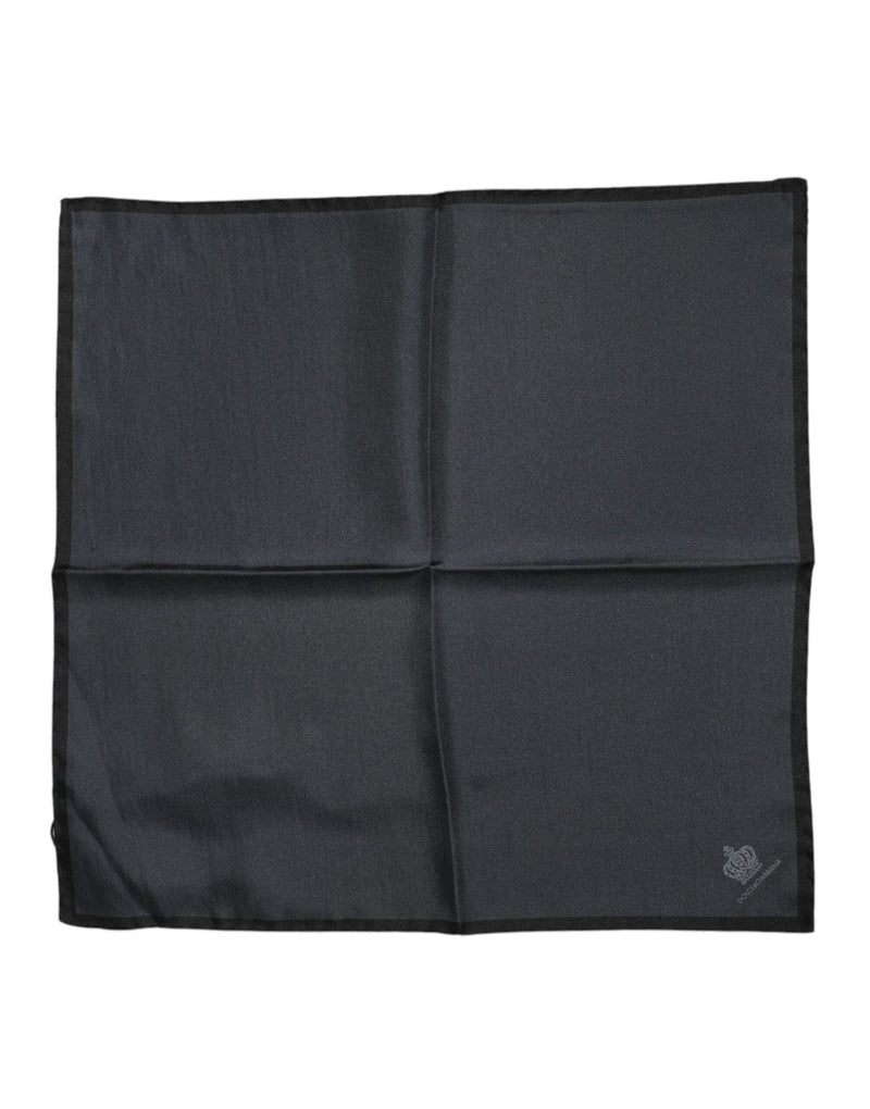 Dark Gray DG Crown Silk Square Foulard Scarf Dolce & Gabbana