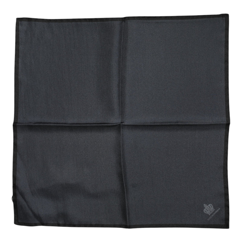 Dark Gray DG Crown Silk Square Foulard Scarf Dolce & Gabbana