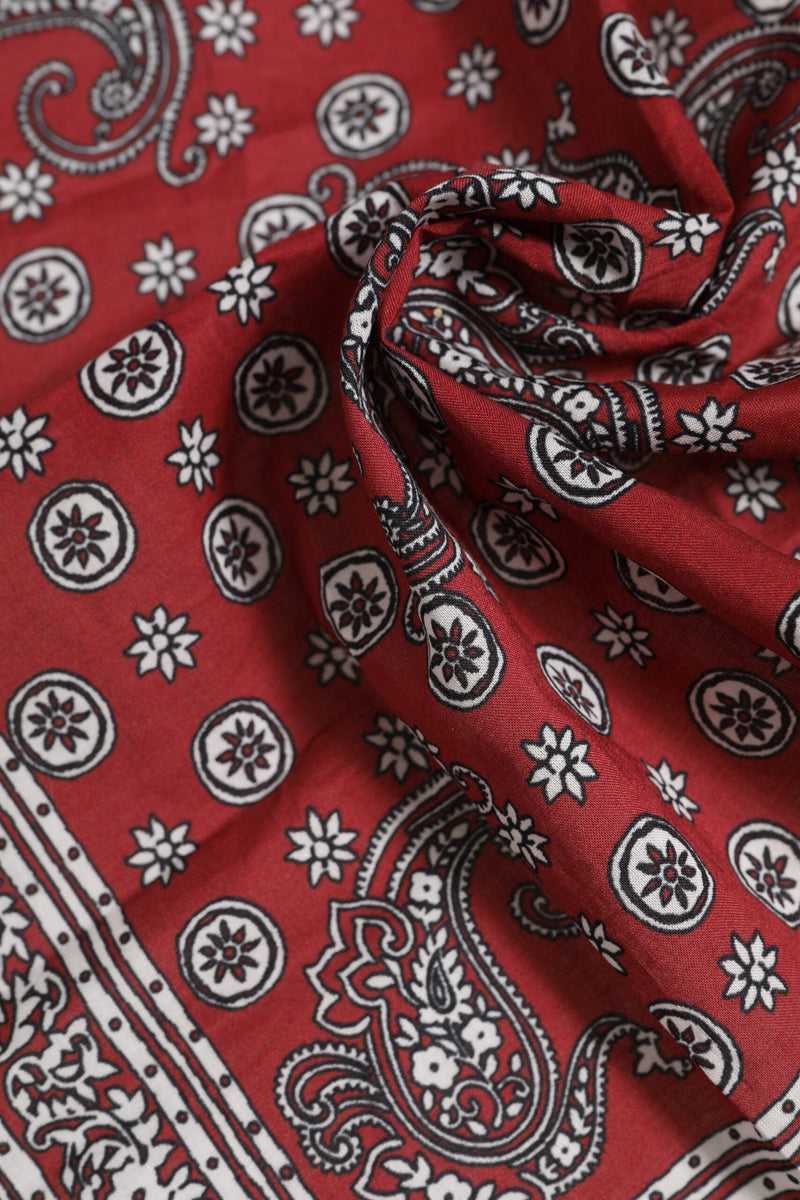 Red Floral Cotton Square Foulard Scarf Dolce & Gabbana
