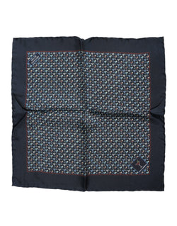 Blue Cocktail Silk Square Foulard Scarf Dolce & Gabbana