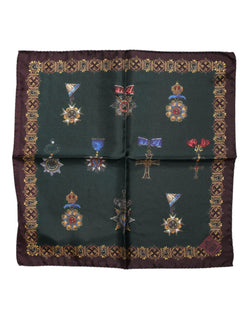Green Medals Silk Square Foulard Scarf Dolce & Gabbana