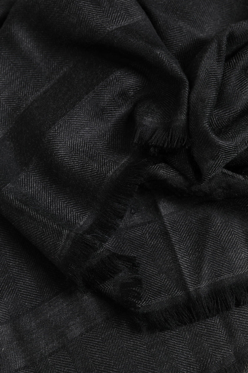 Dark Gray Cashmere Fringes Neck Warmer Scarf Dolce & Gabbana