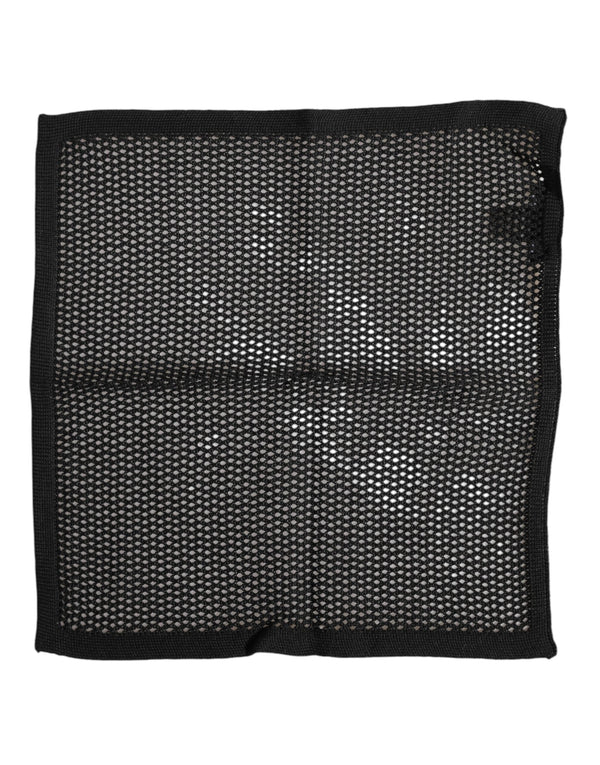 Black Patterned Cotton Square Foulard Scarf Dolce & Gabbana