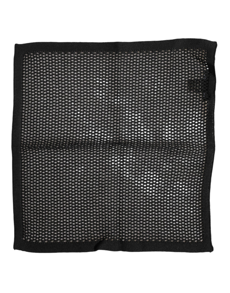 Black Patterned Cotton Square Foulard Scarf Dolce & Gabbana