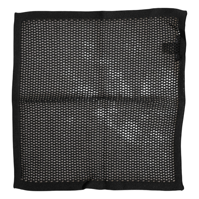 Black Patterned Cotton Square Foulard Scarf Dolce & Gabbana