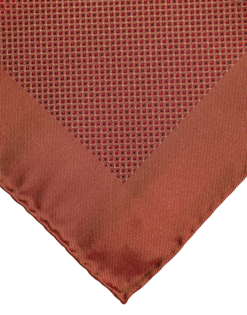 Orange Silk Square Men Foulard Scarf Dolce & Gabbana