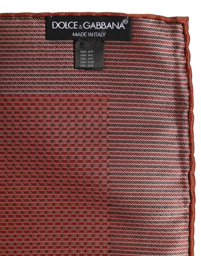 Orange Silk Square Men Foulard Scarf Dolce & Gabbana