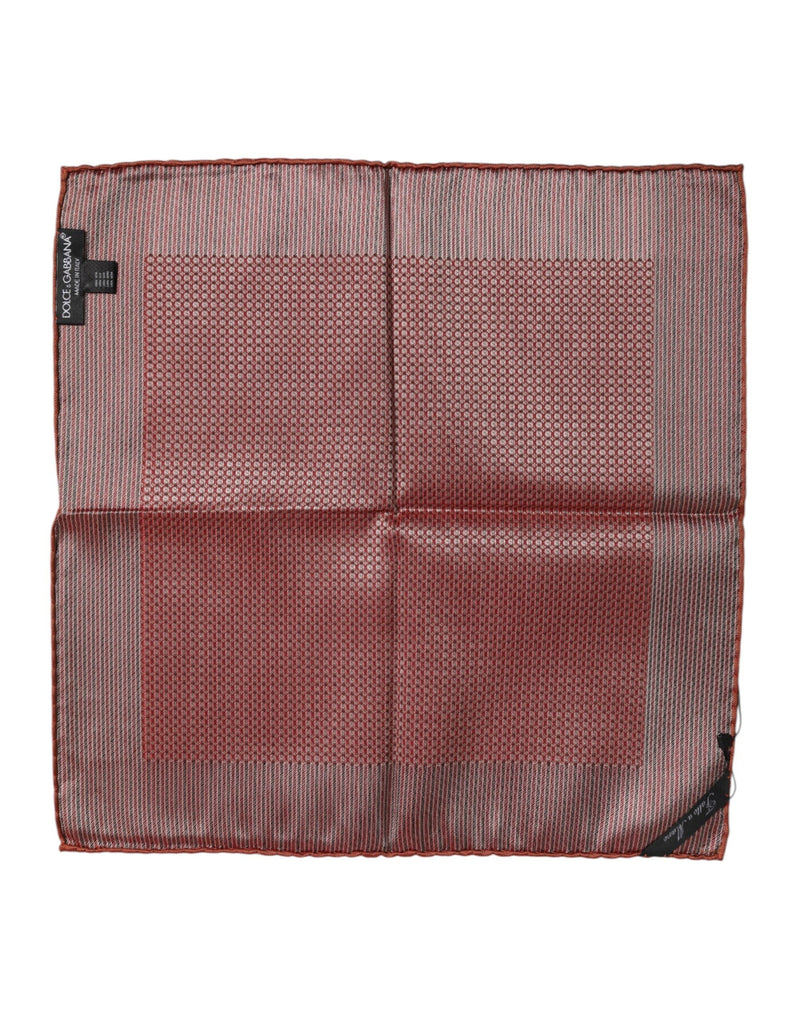 Orange Silk Square Men Foulard Scarf Dolce & Gabbana