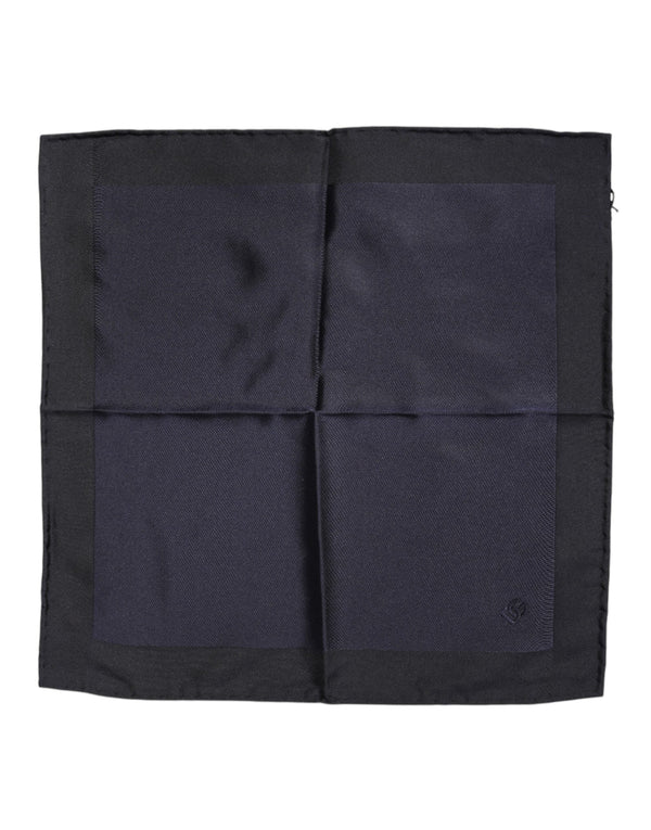 Dark Blue Silk Square Men Foulard Scarf Dolce & Gabbana