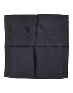 Dark Blue Silk Square Men Foulard Scarf Dolce & Gabbana