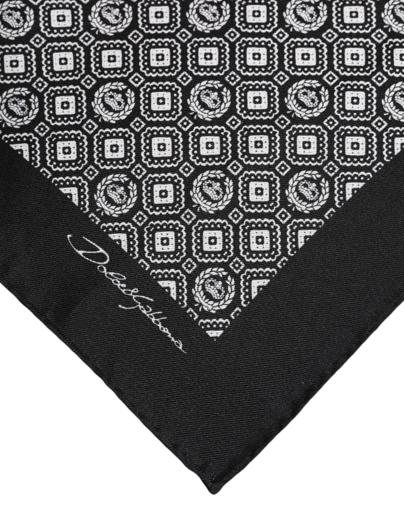Black White Patterned Square Foulard Scarf Dolce & Gabbana
