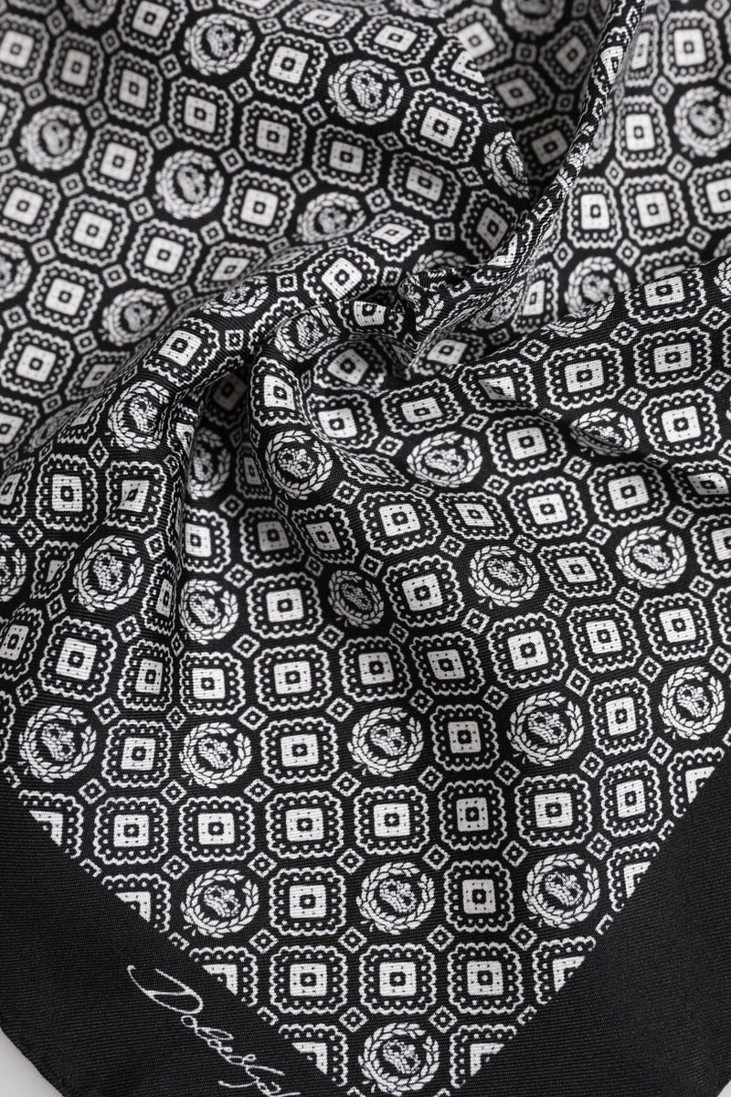 Black White Patterned Square Foulard Scarf Dolce & Gabbana