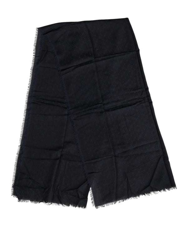 Black Viscose Fringes Neck Warmer Scarf Dolce & Gabbana