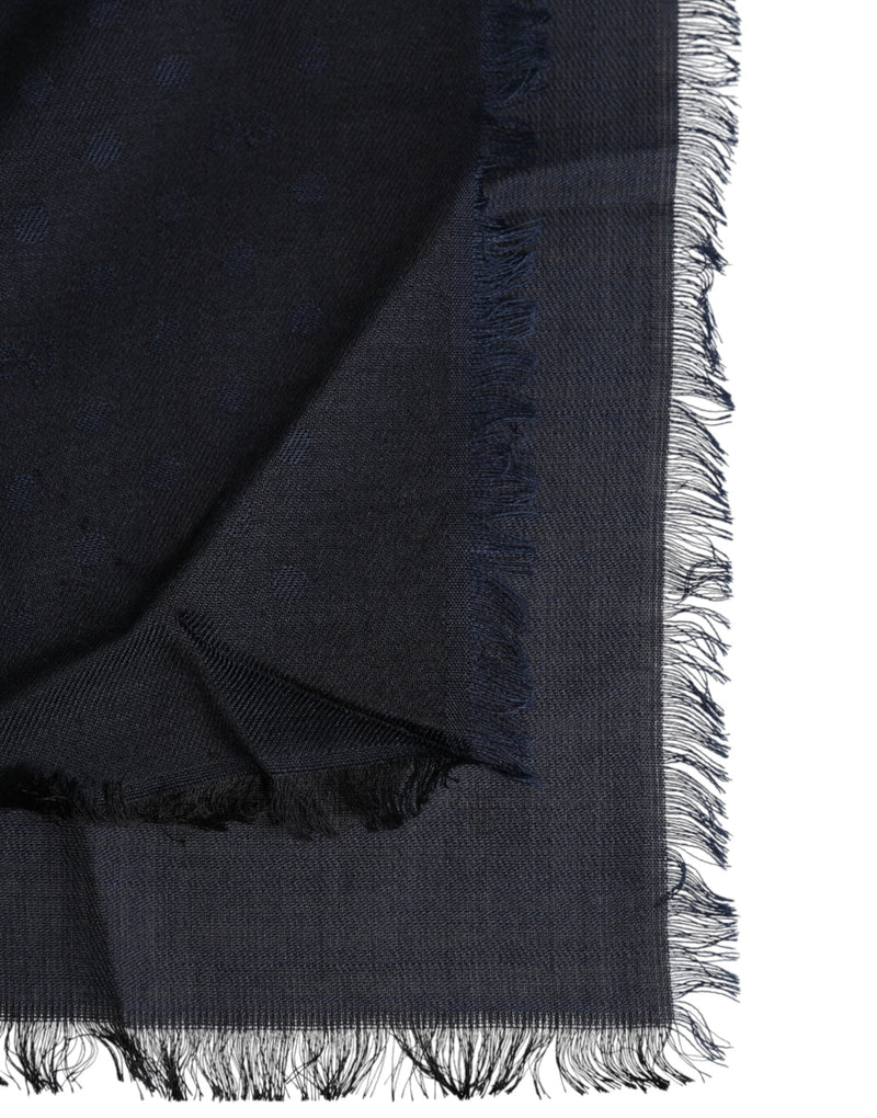 Black Viscose Fringes Neck Warmer Scarf Dolce & Gabbana
