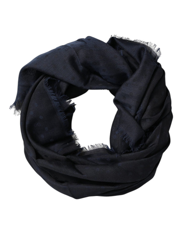 Black Viscose Fringes Neck Warmer Scarf Dolce & Gabbana
