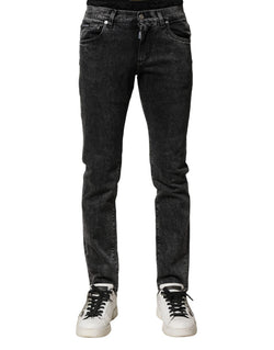 Black Washed Double Waistband Denim Jeans Dolce & Gabbana