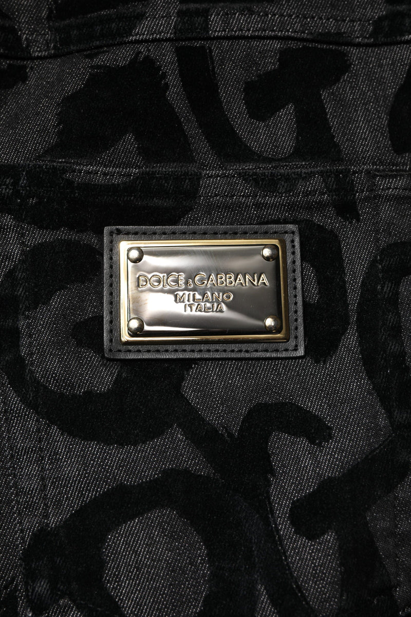 Gray Cotton DG Logo Straight Men Denim Jeans Dolce & Gabbana