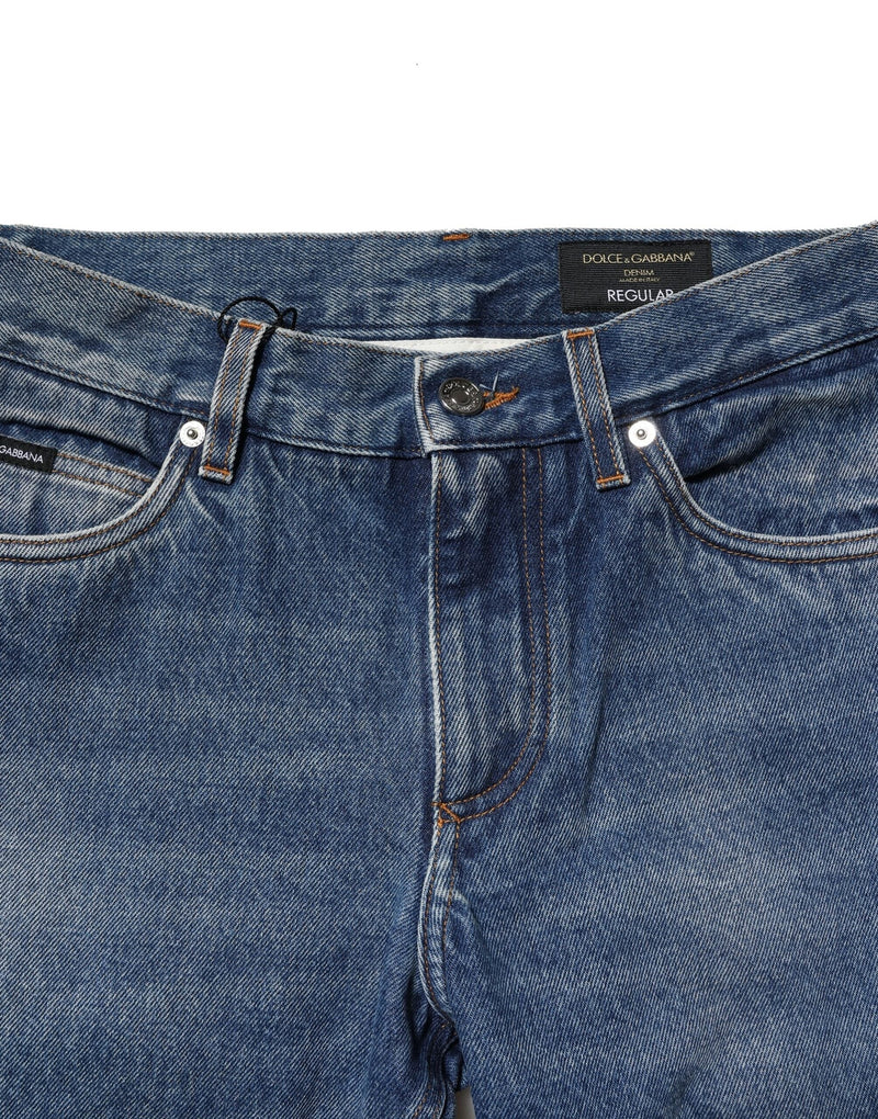 Blue Cotton Stretch Slim Fit Men Denim Jeans Dolce & Gabbana
