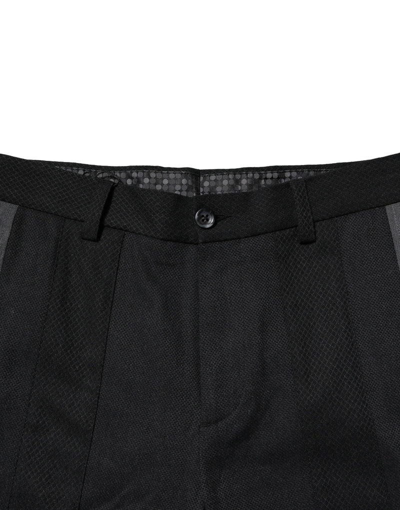Black Gray Cotton Tapered Men Pants Dolce & Gabbana