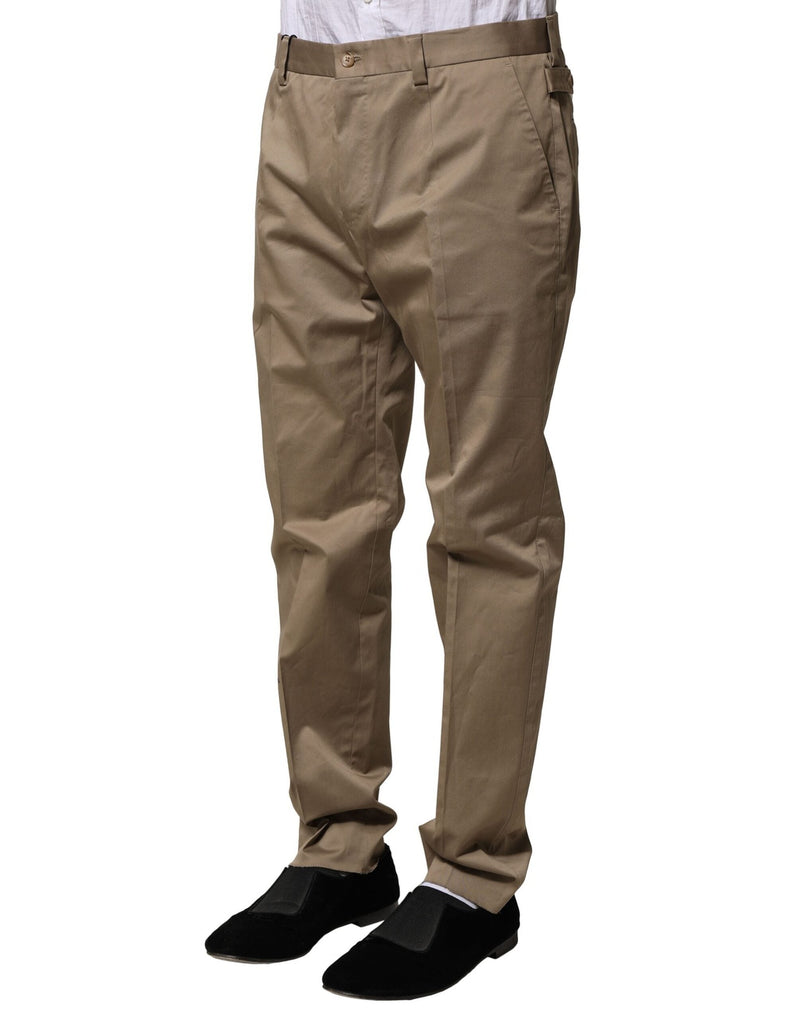 Brown Cotton Tapered Men Formal Pants Dolce & Gabbana