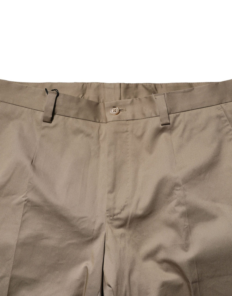 Brown Cotton Tapered Men Formal Pants Dolce & Gabbana