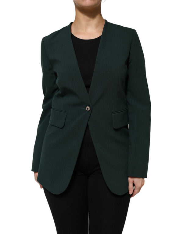 Green Single Breasted One Button Coat Jacket Maison Margiela