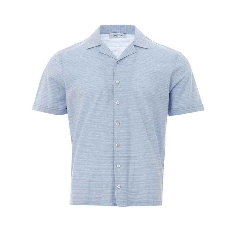 Blue Linen And Cotton Shortsleeve Gran Sasso