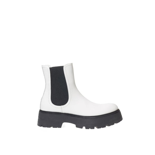 Black And White Leather Boot Alexander McQueen